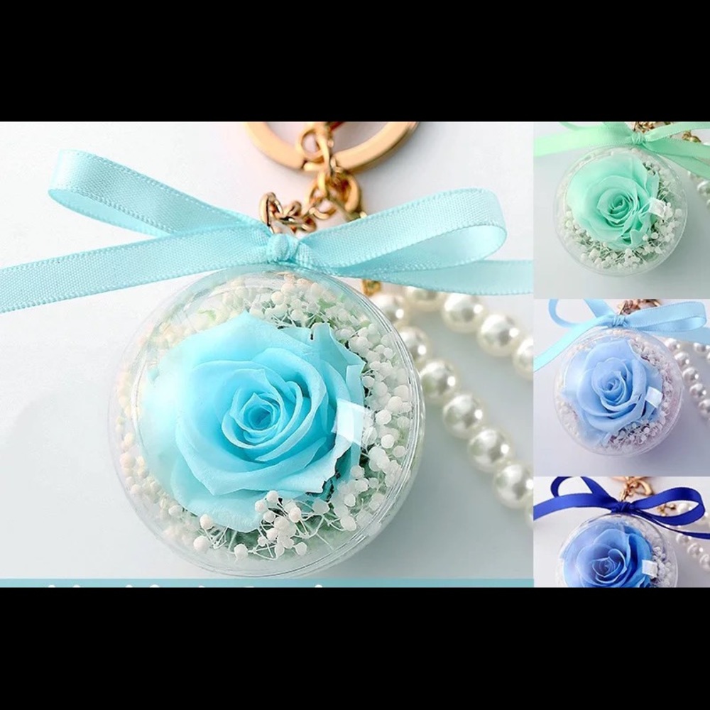 Preserve rose Keychain purse chain bag chain